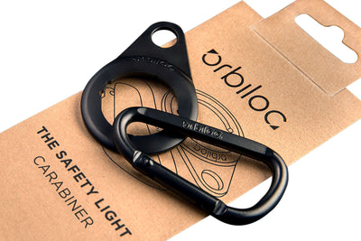 Orbiloc Carabiner mosquetón sujección Luz LED para perros packaging